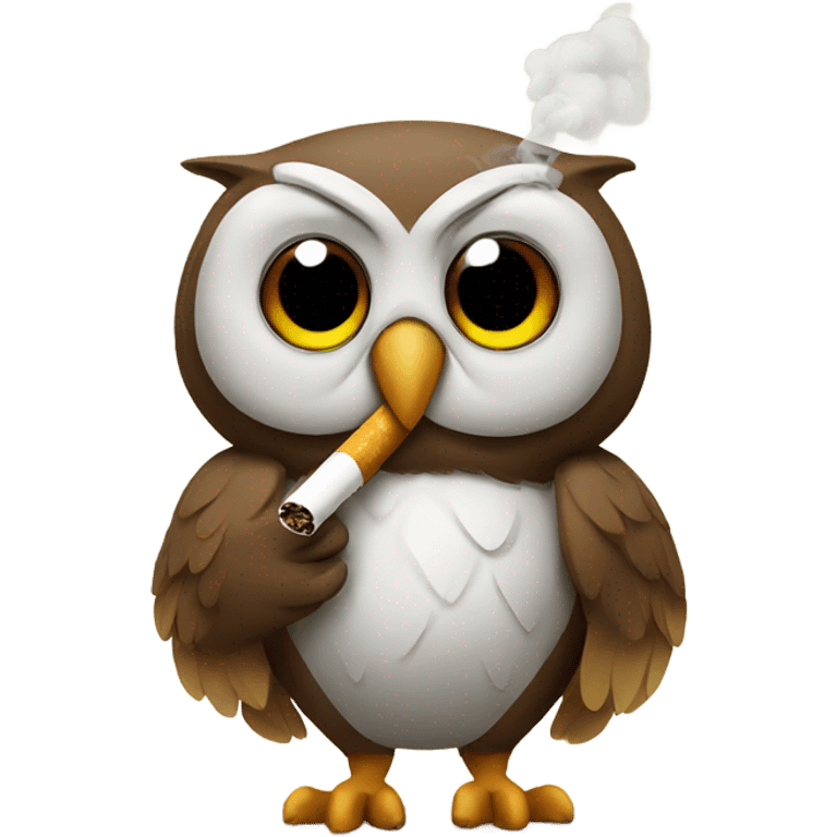 Owl smoking emoji