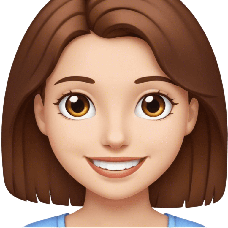 smiling girl with brown hair emoji