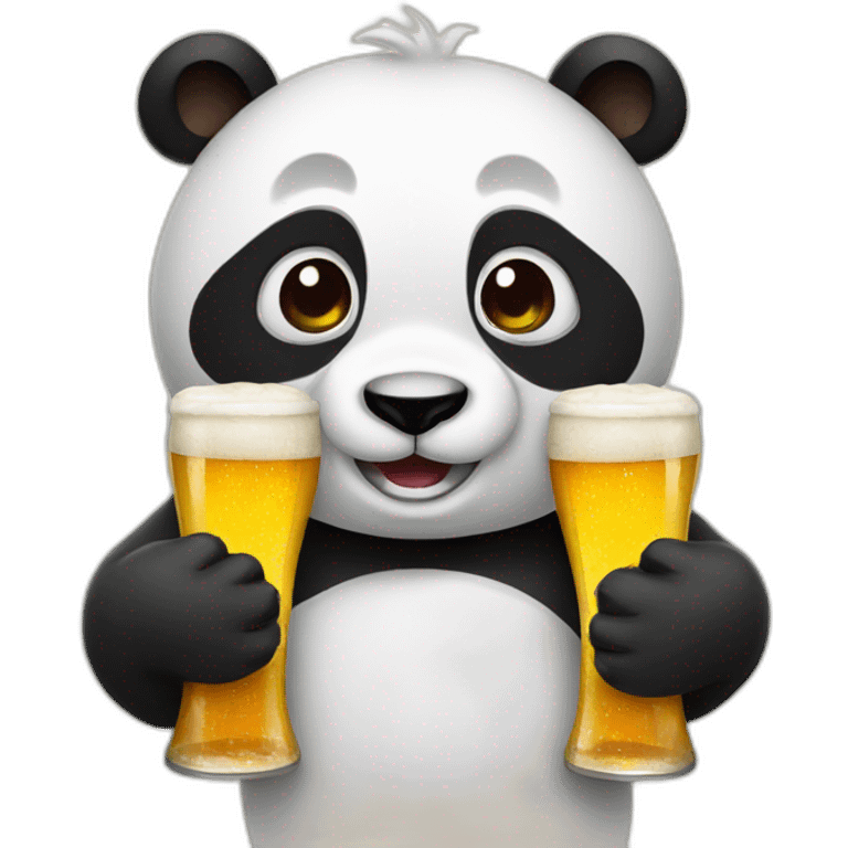 Panda with beer emoji