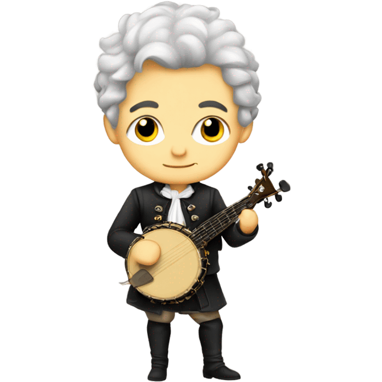 Wolfgang Mozart chibi standing young banjo emoji