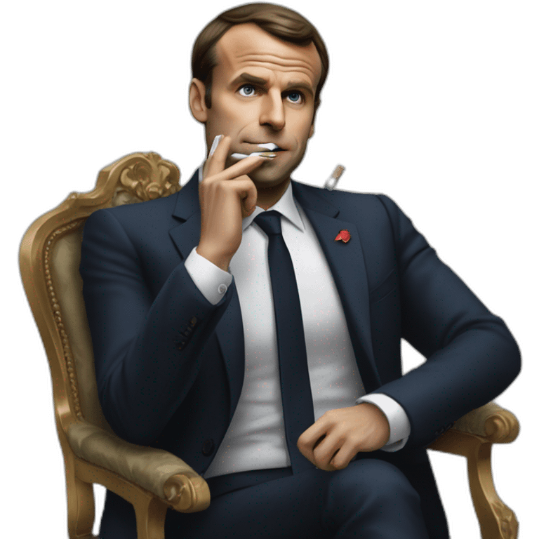 emanuel macron fume une cigarette emoji