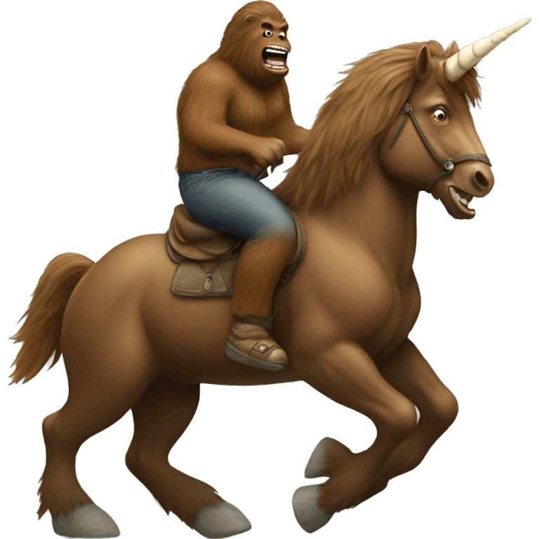 bigfoot riding. unicorn emoji