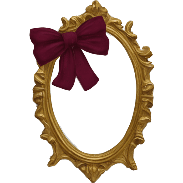 Vintage mivintage mirror with handle and burgundy bow emoji