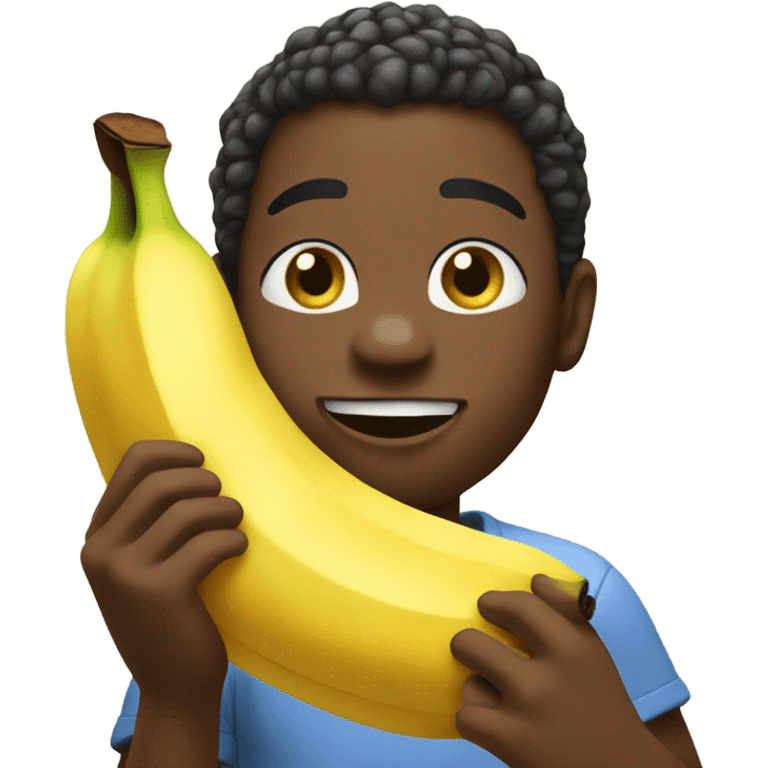 🧑🏾‍🦱eating banana emoji