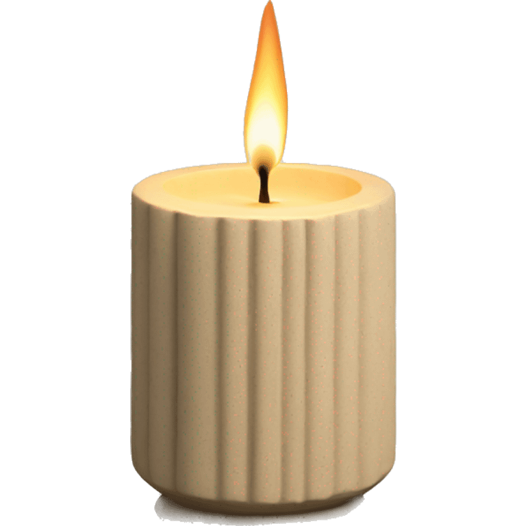 candle in beige concrete ridged vessel emoji