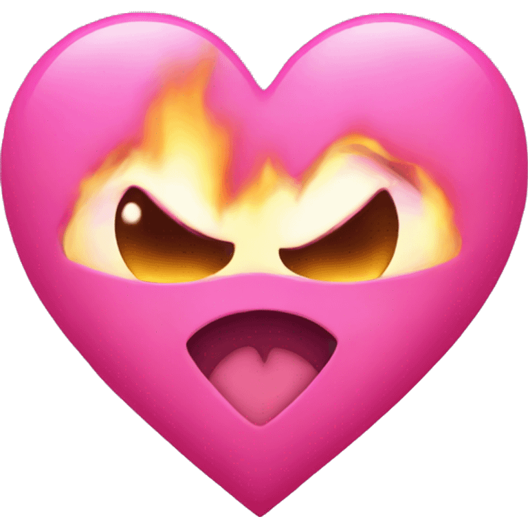 Pink heart with pink fire emoji