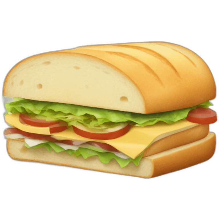 Sandwich made in the semicircular bread emoji