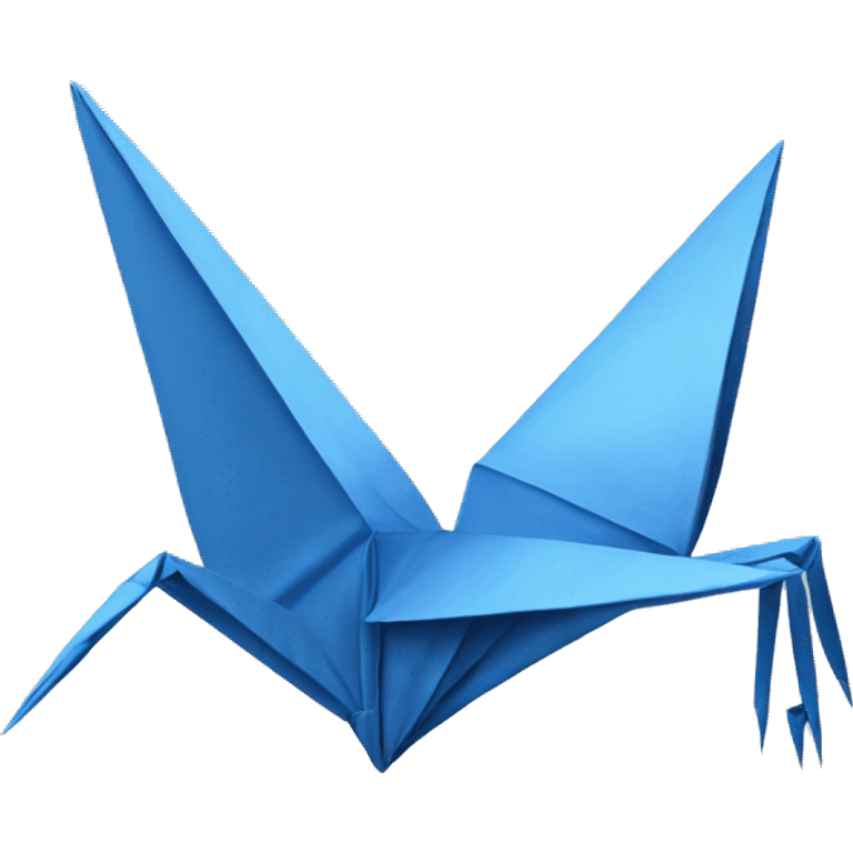 Blue paper crane origami emoji