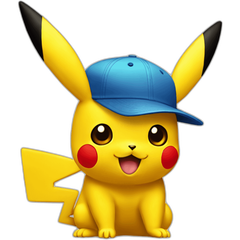 pikachu with inverted cap emoji