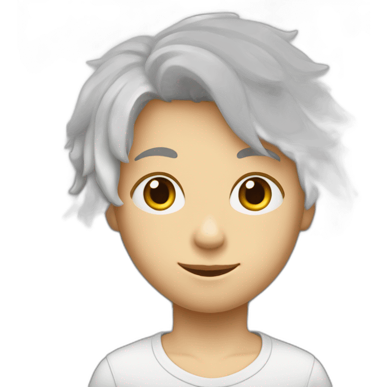 Jeune garçon blanc avec cheveux châtains  emoji