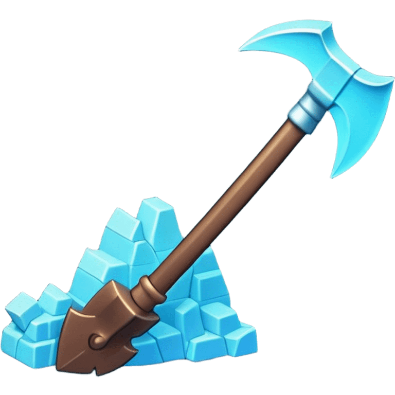 Clash of Clans aesthetic: Cinematic Playful Pixel 3D isometric Pickaxe Emoji, rendered in a 3D vector-style similar to standard emojis with minimal shading and bold, simplified shapes. A compact, distinct form with signature details, softly glowing with a pixelated adventure charm. Simplified yet unmistakably iconic, highly detailed and consistent, glowing with a soft radiance and high shine. Stylized with a touch of classic pixel-art charm and a soft glowing outline, capturing the essence of a beloved gaming relic with a friendly, playful manner! emoji