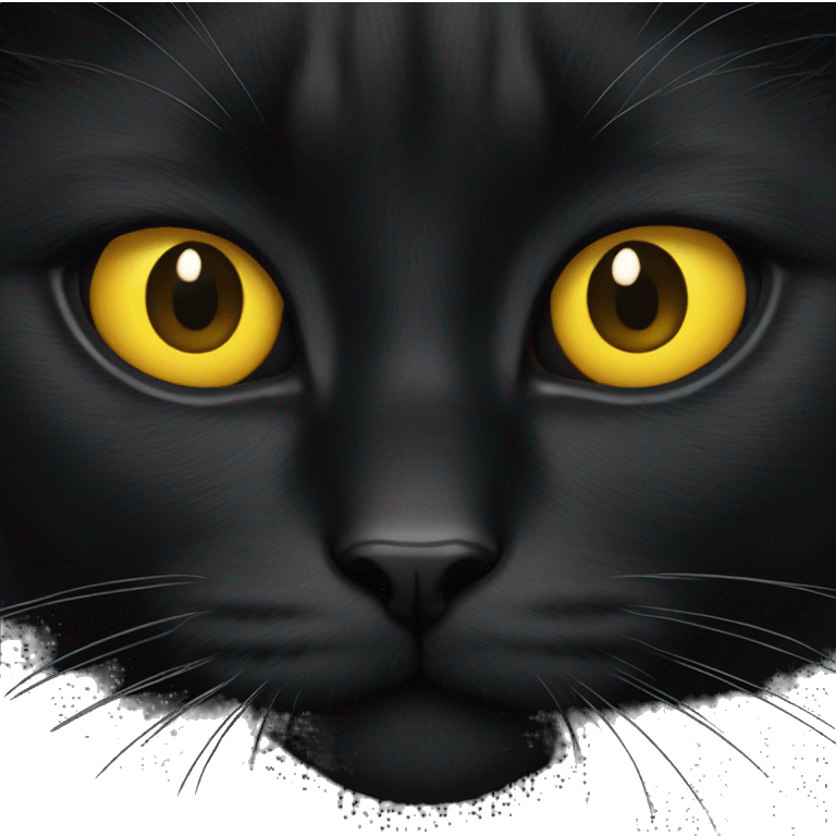 Black cat with yellow eyes  emoji