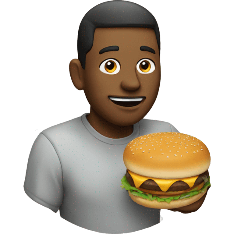 Man eating a burger emoji