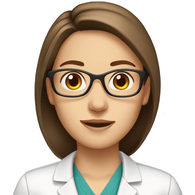 pharmacist female brown hair emoji