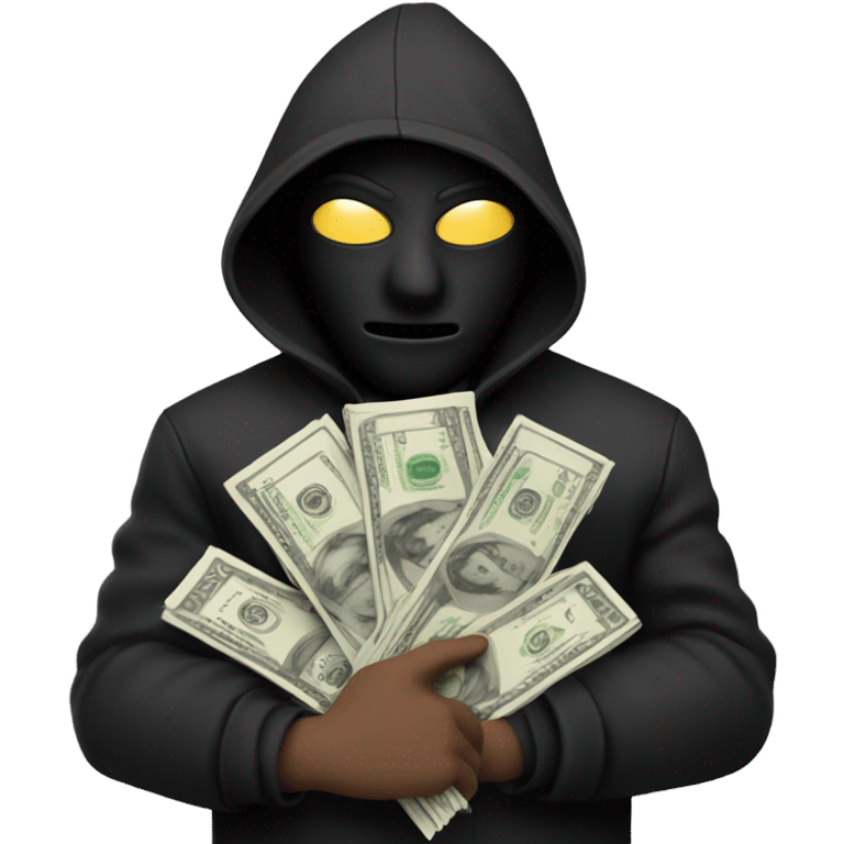 Masked burglar with money emoji