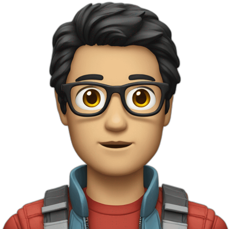 Marty McFly with black hair emoji