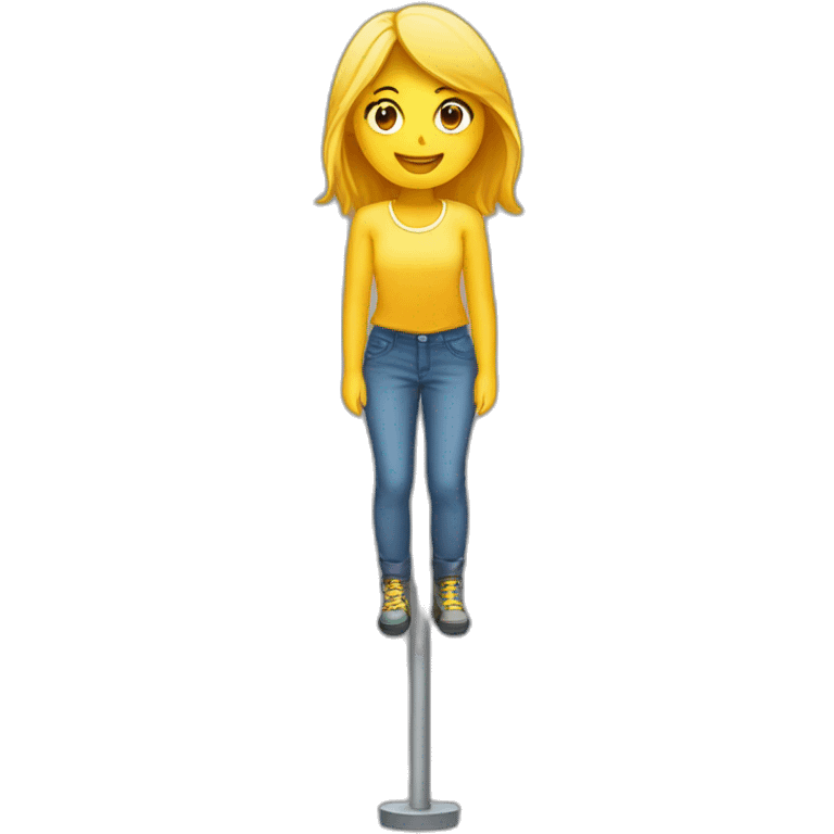 Fille sur un lampadaire emoji