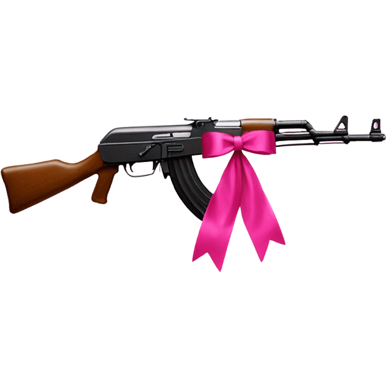 Ak-47 with a pink bow  emoji