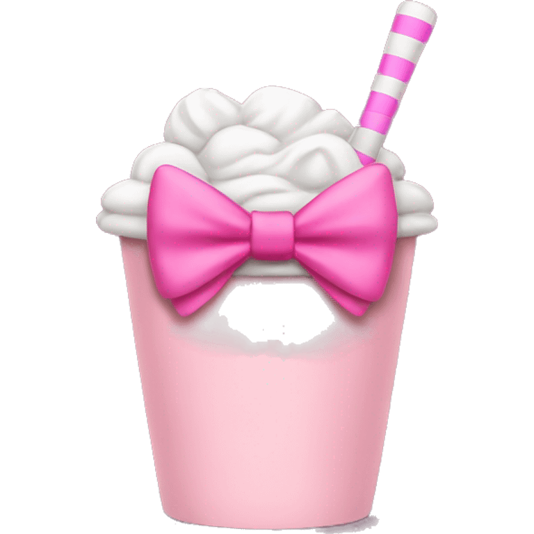 Boba coquette cup with pink bow  emoji