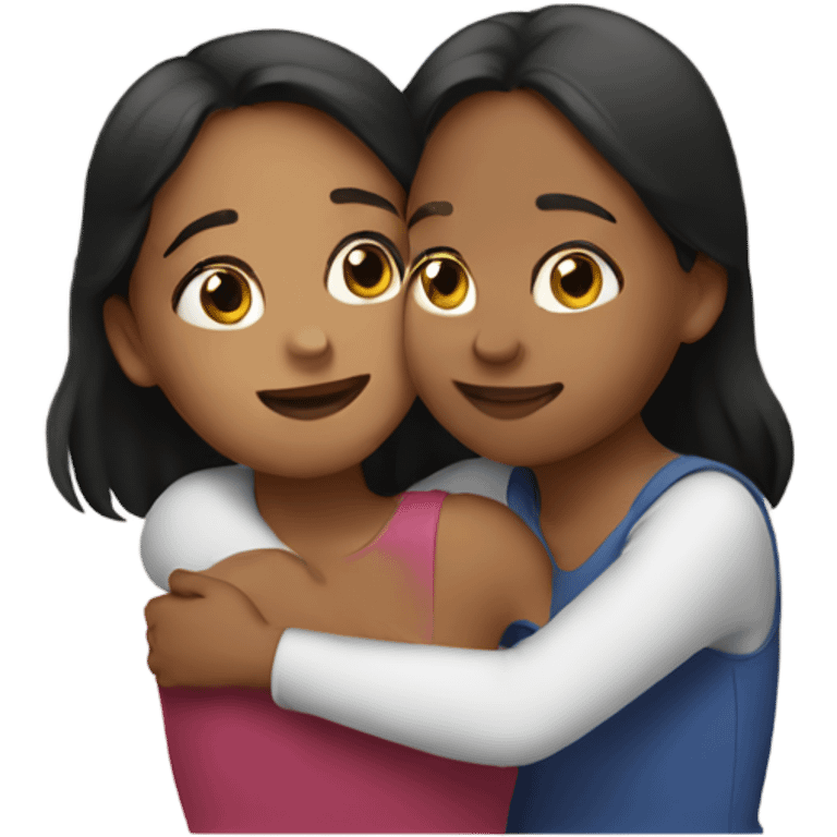 Sisters hugging emoji