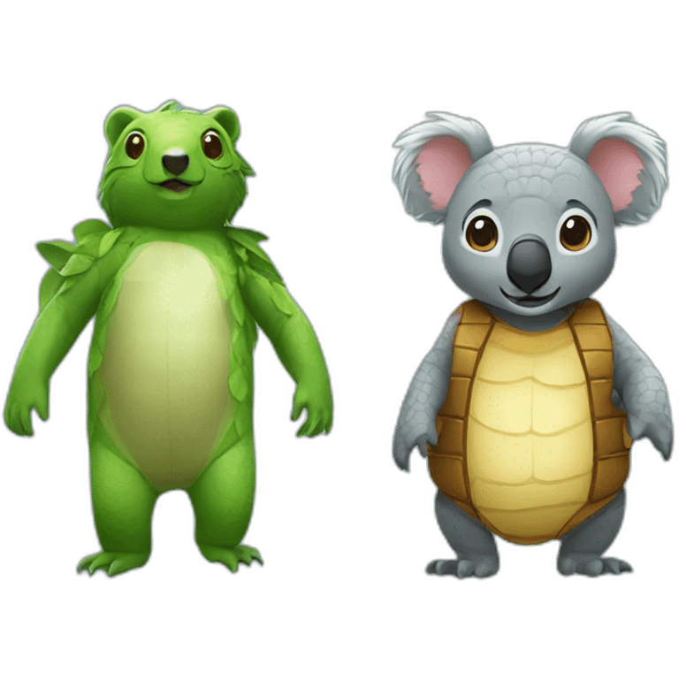 Koala and a crocodile costume emoji