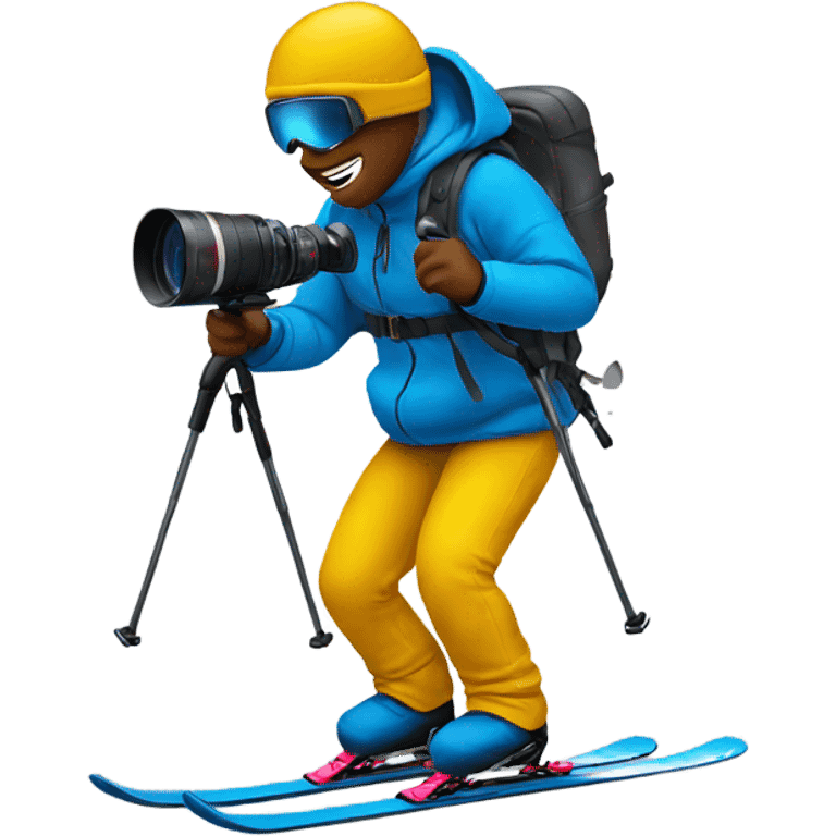 Skier filming emoji