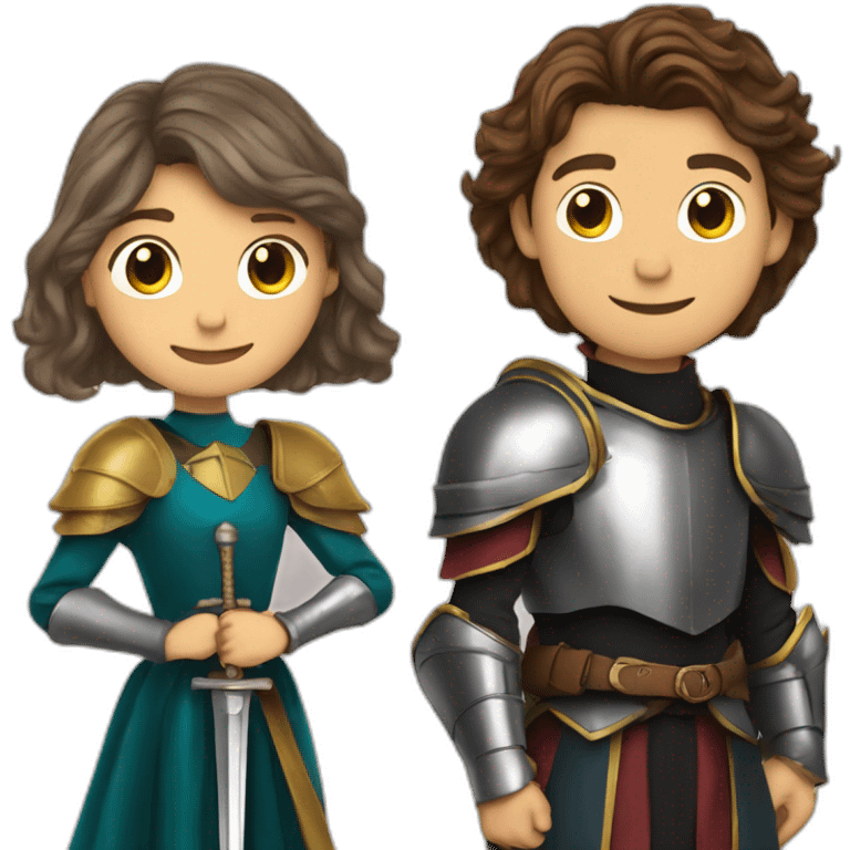 Tom holland as a knight and zendaya as a lady emoji