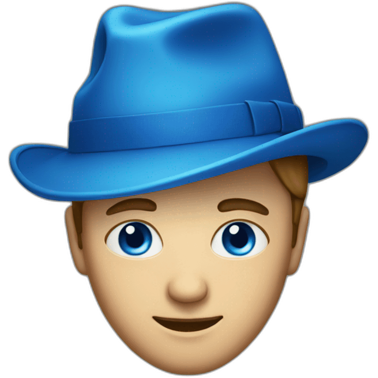 man face with blue eyes with hat emoji