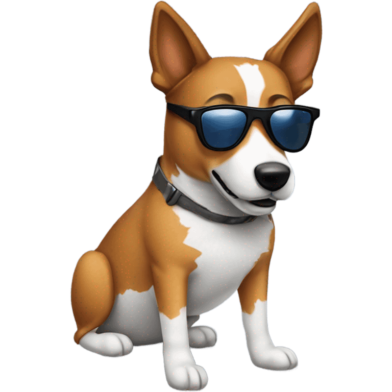 heeler dog with sunglasses emoji