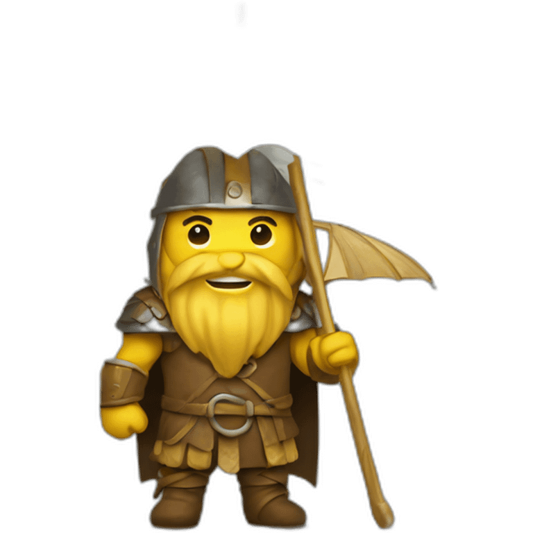 golden viking with an umbrella emoji