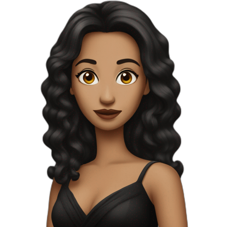 Brunette queen in black dress  emoji