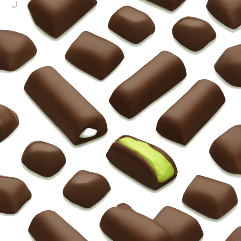 A bar of Dubai chocolate filled with Green pistachio cream emoji