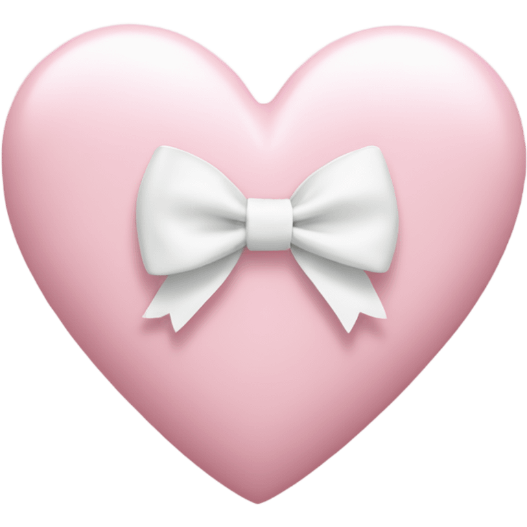 Pastel pink heart with white bow emoji