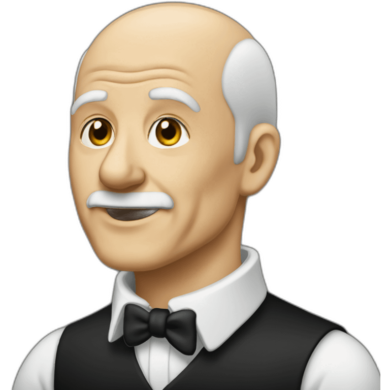 Old man pianist bald sideburns black shirt emoji