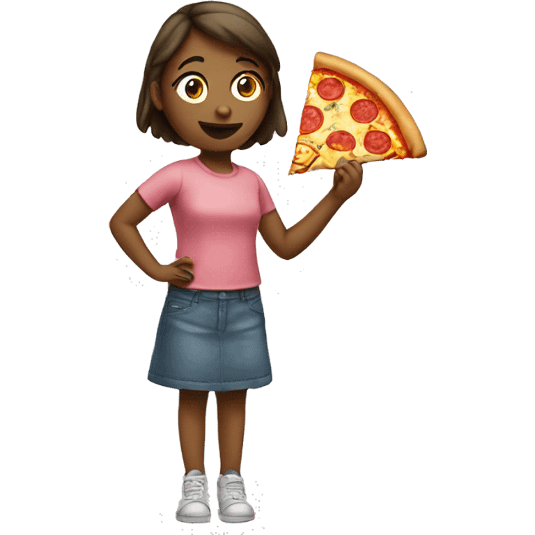 Girl eating pizza emoji