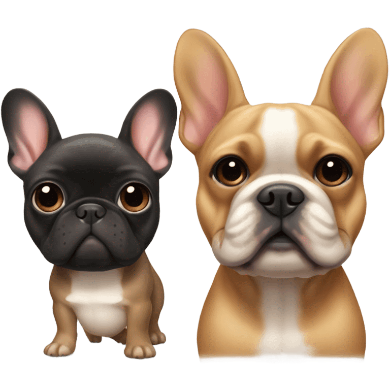 Black and Tan and fawn French bulldogs  emoji