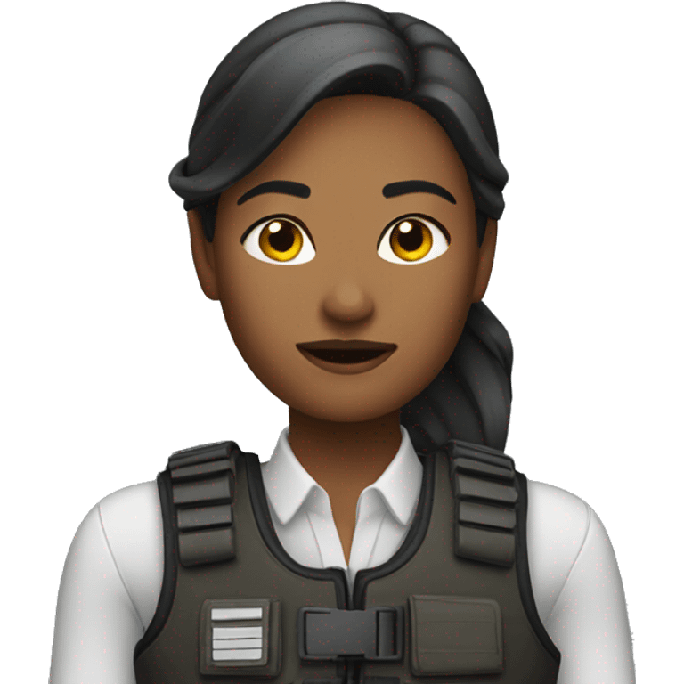 a woman in a bulletproof vest  emoji