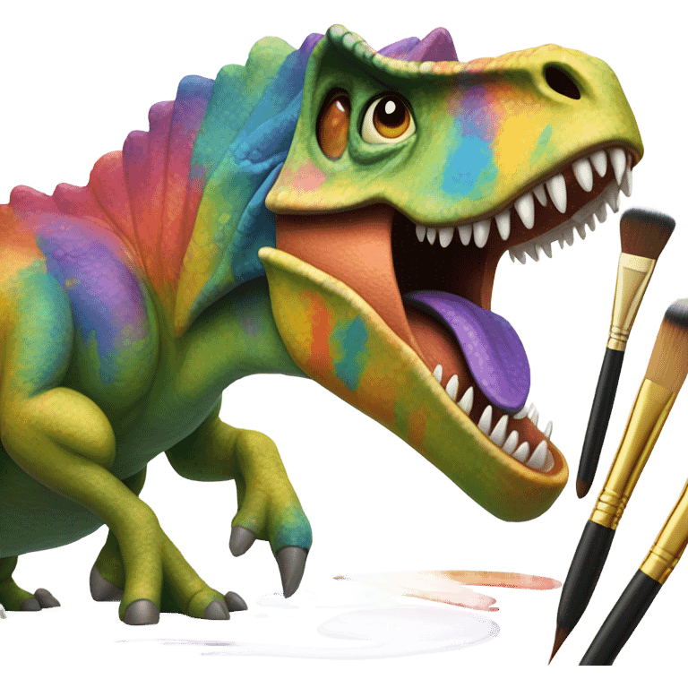 Painting dinosaur emoji