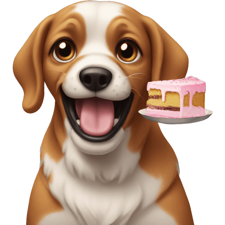 Dog eat cake  emoji