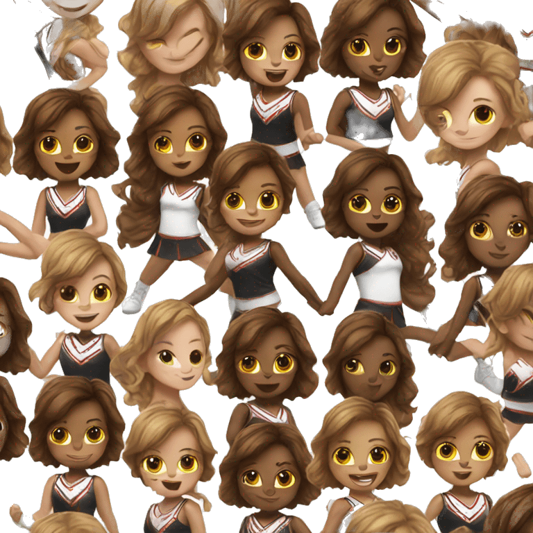 Girl with brown hair cheerleading  emoji