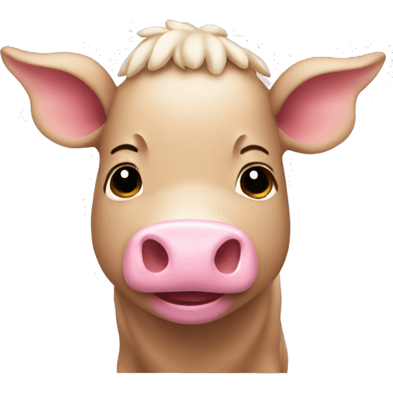 Cerdo con un lazo rosa emoji