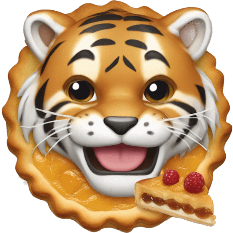 tiger eating egg tart emoji