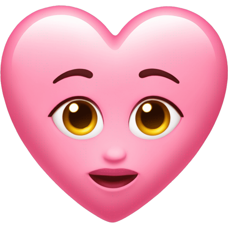 a baby pink love heart surrounded by kisses emoji