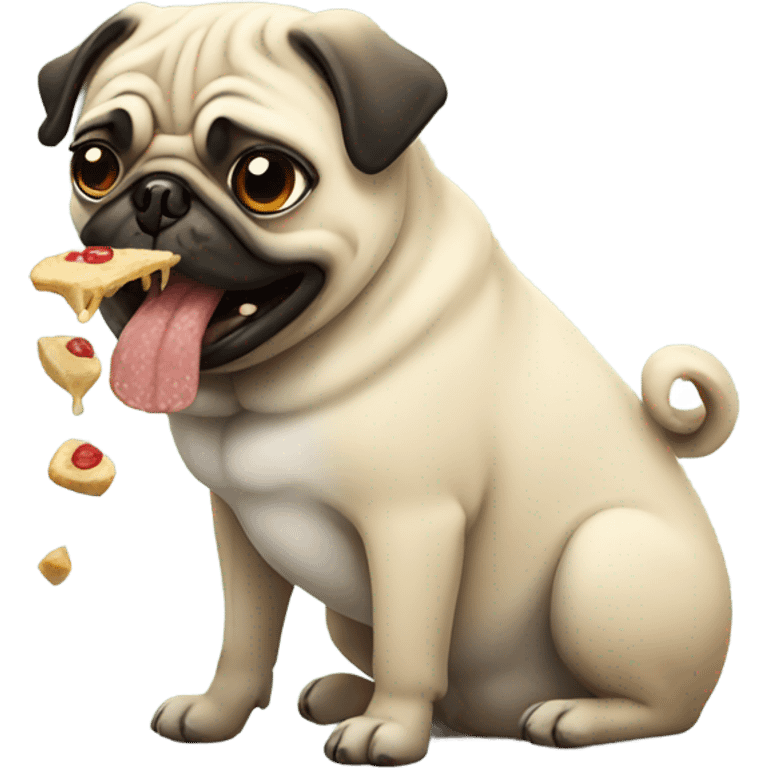 Pug eating emoji