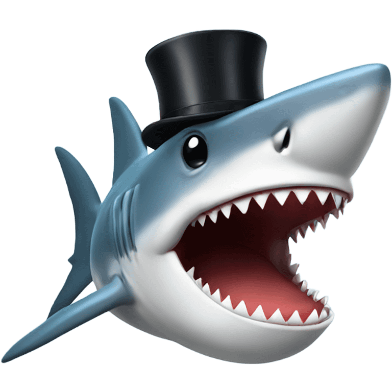 shark with tophat emoji