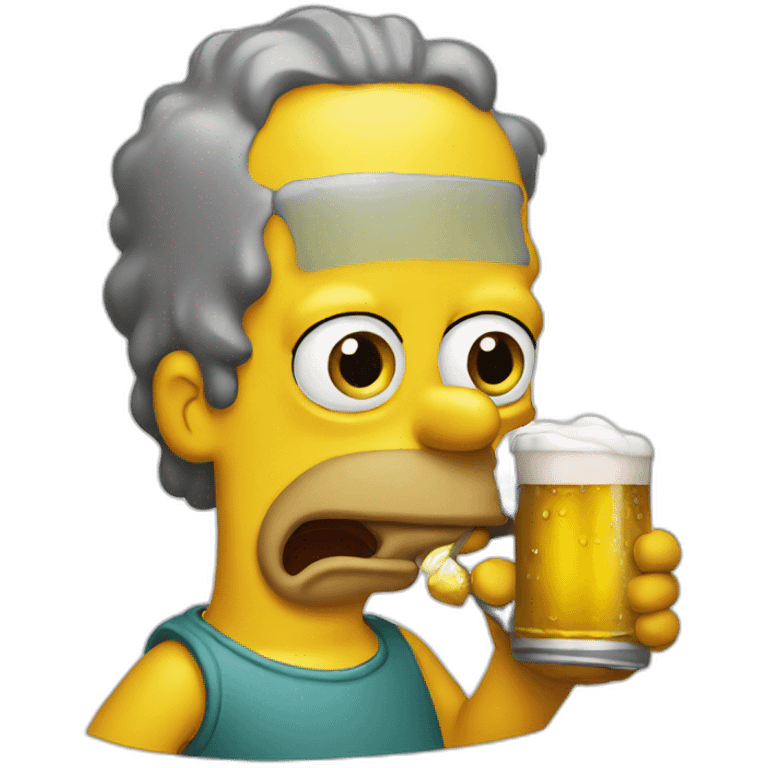 simpson drinking beer emoji