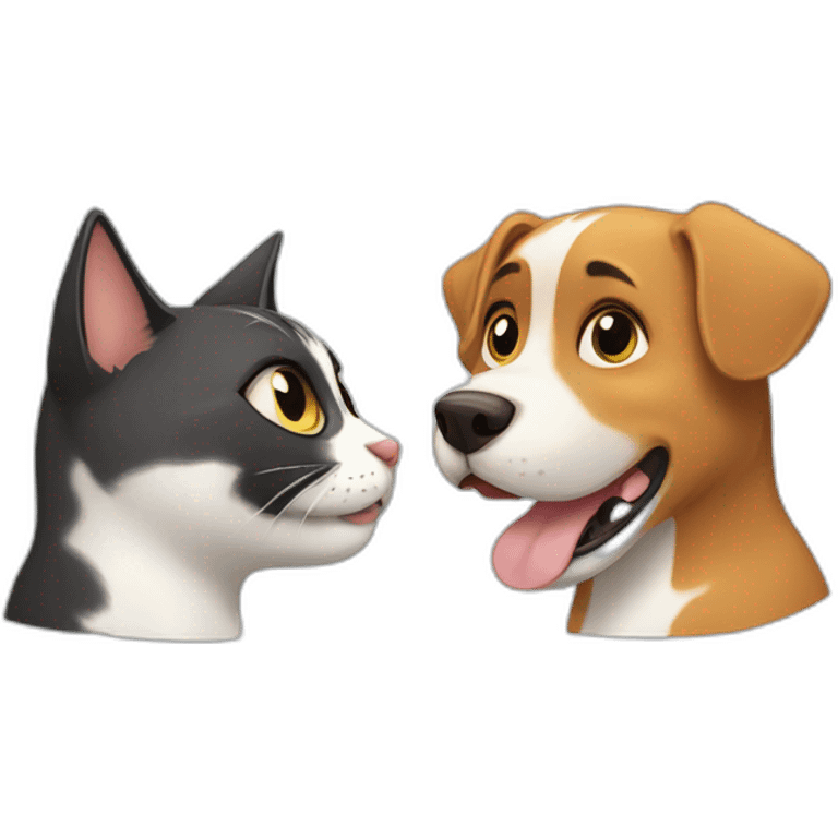 dog and cat talking to each other emoji