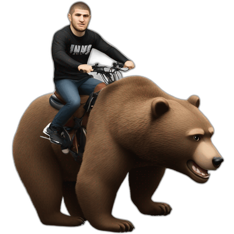 khabib nurmagomedov riding a bear  emoji