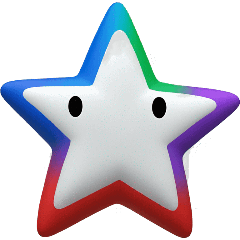 i want a 5 sided star with five different colors on every end (red white blue red green) emoji