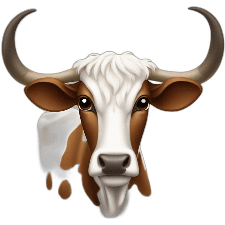 SPECKLED LONGHORN COW LONG LONG LONG HORNS emoji